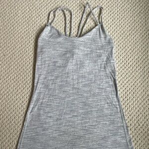 Lululemon white and gray tank with built in bra